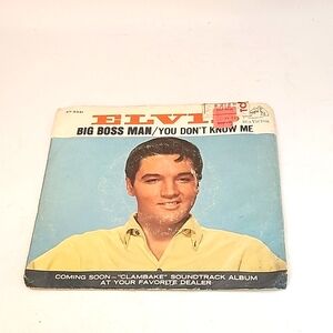 Vintage 1964 Elvis Presley "Big Boss Man/You Don't Know Me" 45 Vinyl 7" 47-9341
